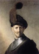 REMBRANDT Harmenszoon van Rijn Man in a Plumed Hat and Gorget France oil painting artist